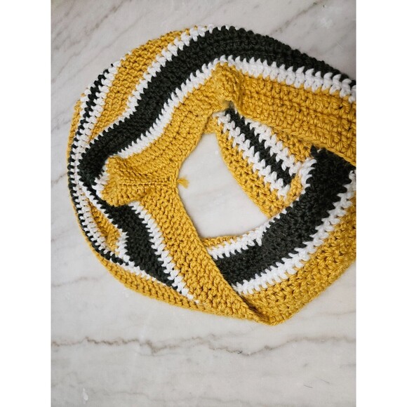Women's Hand-Knit Headband/Ear-Warmer For Women/Girls in Canary Yellow/Black - Picture 4 of 7